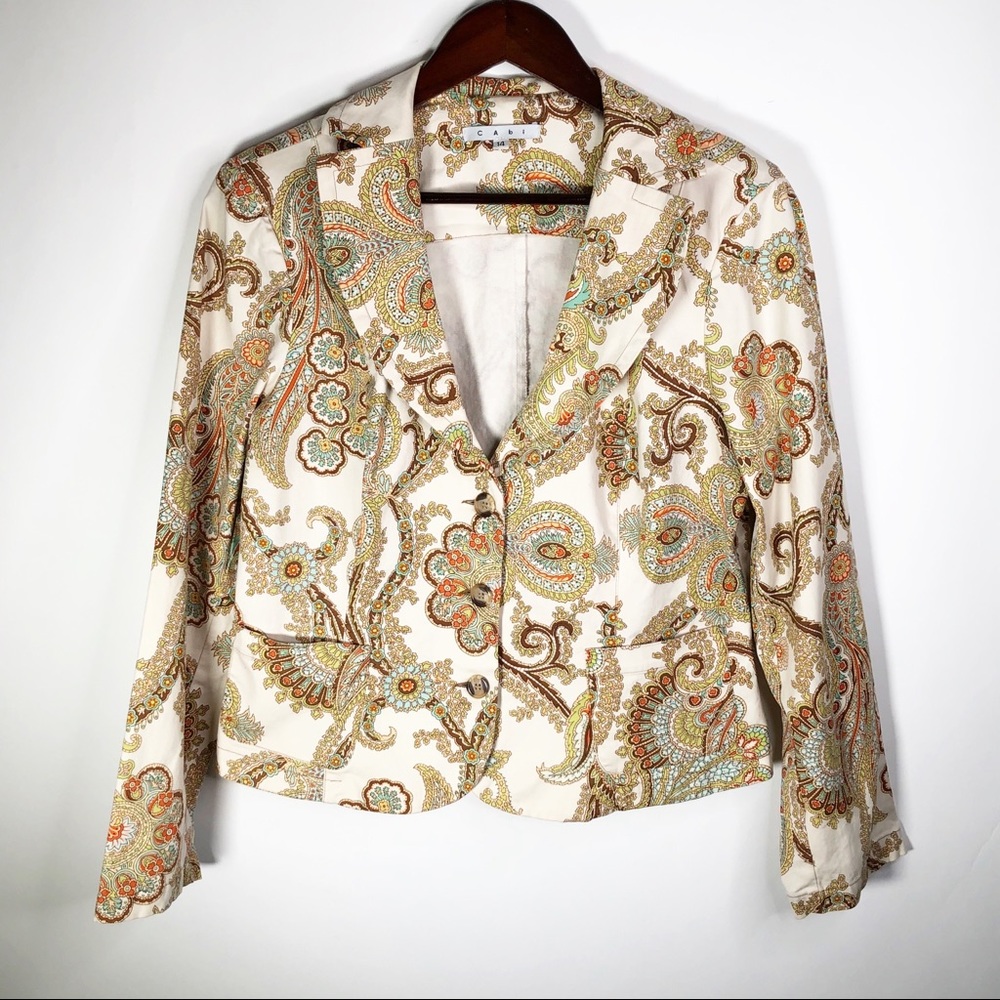 CAbi Style 931 Paisley Floral Blazer Size 14